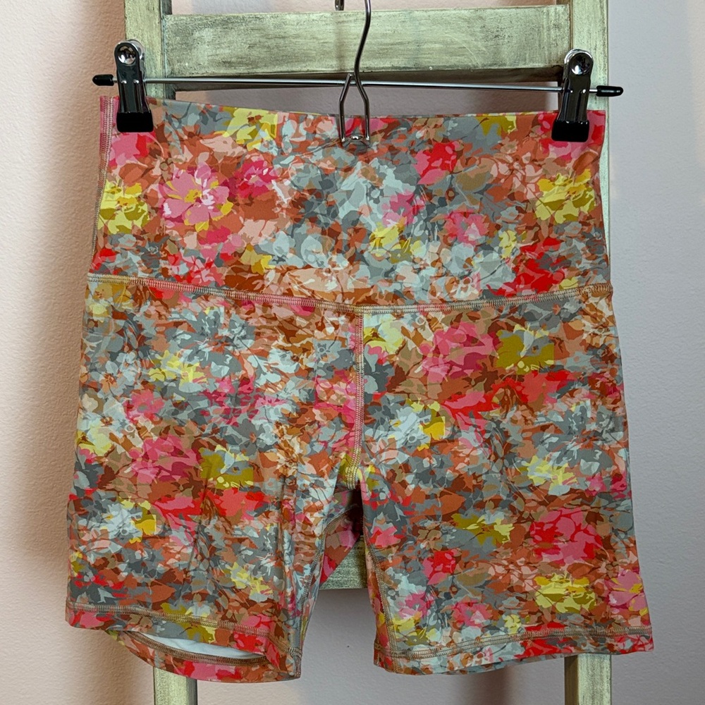 Lululemon Athletica Align Multicolor Floral Bike Shorts
